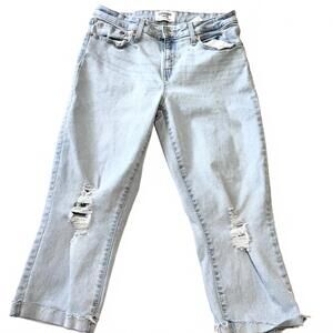 Levi's Denizen Jeans Women's 12 Mid Rise Boyfriend Blue‎ Denim Distressed READ